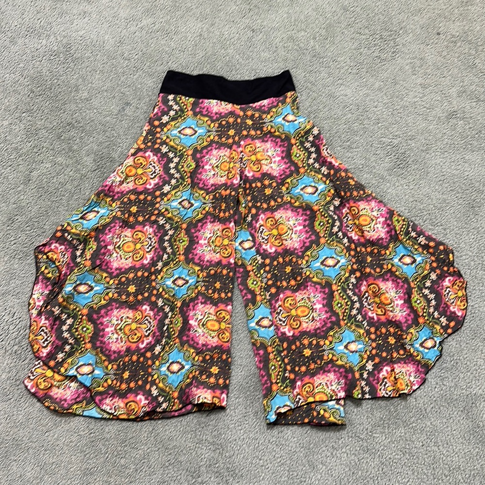 LUNA CLAIRE ultra wide flowy colorful hippie pants festival 60s 70s style